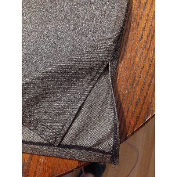 XL Karen Scott Stretch Black Metallic Gold Tunic Top with Side Slits 3/4 Sleeve - Picture 4 of 4